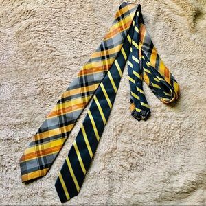 Ben Sherman Gold and Gray 2-Tie Bundle